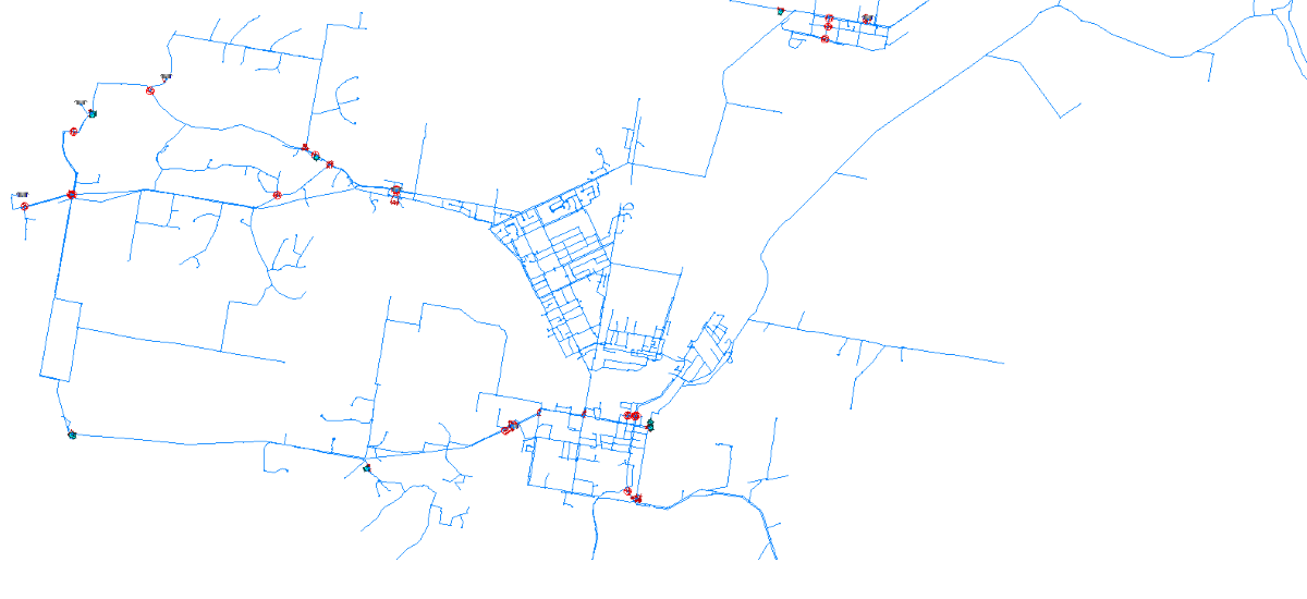 map of town water reticulation pipes